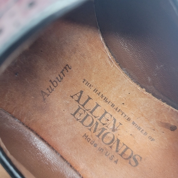 Allen Edmonds Shoes Men 8D Auburn  Burgundy Wingtip Slip On Loafers - Picture 13 of 15